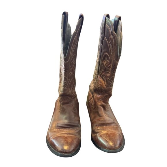 Ariat Women's Leather Cowboy Boots Size 8.5 B Brown Western Style - Picture 2 of 15